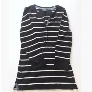 Ralph Lauren black White Striped Top Small